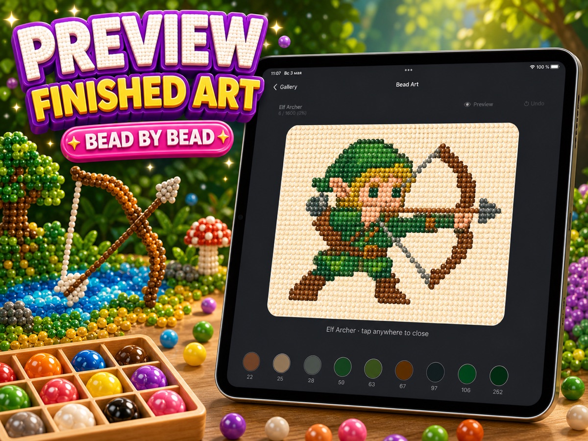 Bead Art app screens